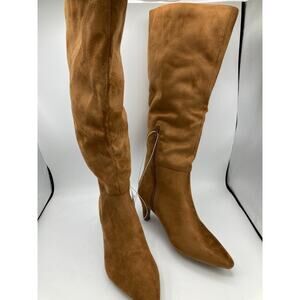 Universal Thread Heel Tall Boots with Memory Foam Insole Chestnut Brown 7.5-WC
